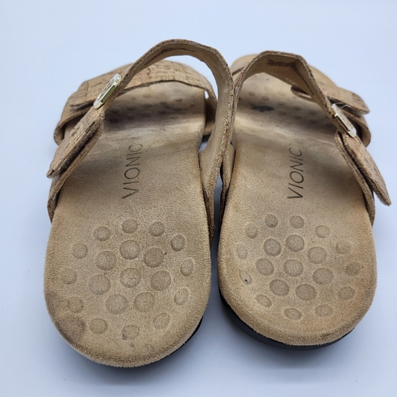 Vionic women's shore slide cork like straps black rubber soles size 8 - Picture 5 of 14